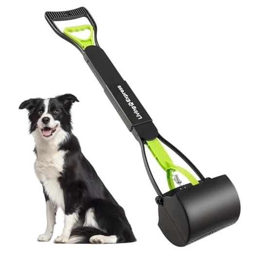 Living Express 28" Large Pooper Scooper for Dog-Long Handle Dog Poop Scooper-Pet Waste Pick Up Jaw Scooper Without Smelling, Durable Spring Easy to Use Perfect for Grass,Dirt,Gravel (Green)