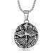 Produktbild BOBIJOO JEWELRY - Anhänger Halskette Medaille des Heiligen Geistes Taube Veni Sancte Spiritus Stahl + Kette