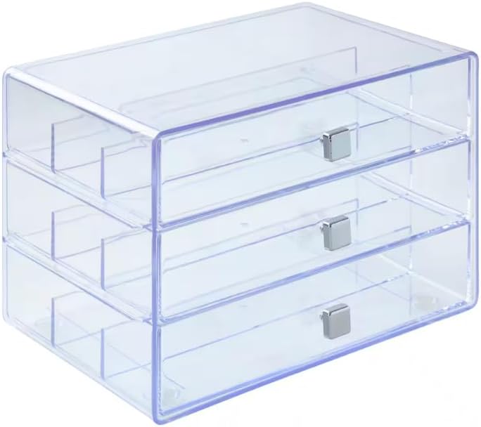 Simply Tidy Three Drawer Washi Tape Storage Keeper Organize Arts & Crafts, Embellishments, Washi Tape, Jewelry - Clear, 1 Pack