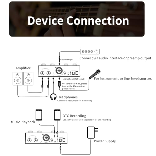 AUDOTA AVE-100 Multi-Effect Vocal Processor - Triple Intelligent Loop Cancellation, OTG Audio Interface for Singers, Podcasters, Live Streaming & Home Studio