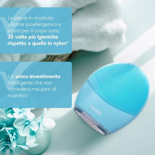 Foreo Luna 3 Pelle Mista, Spazzola Pulizia Viso, Massaggio Viso Hi-Tech Rassodante, Ultraigienico, Esfoliante Viso Da Viaggio, Testina In Silicone Per Una Pelle Pulita, Collegabile All’App - 4