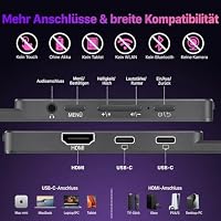 cocopar Portable Monitor 15.6 Zoll 4K UHD 145% sRGB Mobiler Bildschirm Lautsprecher HDMI USB-C Tragbarer Monitor für Laptop MacBoo Surface PC Xbox PS4/5, VESA montierbar mit Integrierter Ständer – Ansicht 5