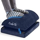 ComfiLife Foot Rest for Under Desk at Work – Adjustable Memory Foam Foot Rest for Office Chair & Gaming Chair – Ergonomic Design for Back & Hip Pain Relief (Navy)