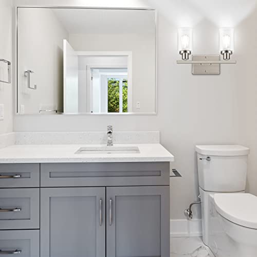 image for Ascher 2-Light Wall Sconces, Modern Vanity Light Fixture with Clear Gl