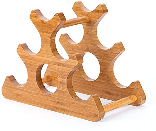 Soporte de madera para 6 botellas para mesa miniatura 1