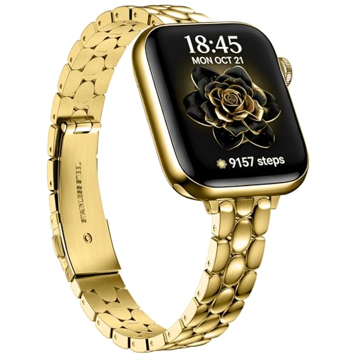 Bracelet Apple Watch femme acier inoxydable fin compatible toutes séries