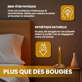 Aromasenses | Bougies Artisanales | Lot de 3 | Parfumées 2 cm x 20 cm | Naturelles, non Toxiques et Artisanales | Longue Durée pour la Détente | Originales | Bougies en Cire Vierge Alvéolée
