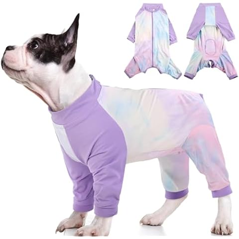 MIGOHI Full Body Dog Recovery Suit,Breathable Recovery Suit for Female Male,Dog Onesie,Anti-Licking Dog Pajamas Suit,Dog Surgery Suit Female Spay,Surgical Recovery Suit for Small Dogs,S,Purple Cover