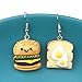 Produktbild htrdjhrjy Homely Ins Süß Spaß Essen Ohrringe Asymmetrisch Burger Pizza Brot Durian Ohrringe Lustig Ohr Clips - EIN