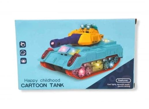 KRIREEN Army Military Tank Toys for Kids, Bump & Go Crawling Army Tank Toys, 360 Degree Rotating Wheel with Light and Sound Toys, Best Gift for 3+ Years Old Kids (Multicolor), (Pack of 1) 4