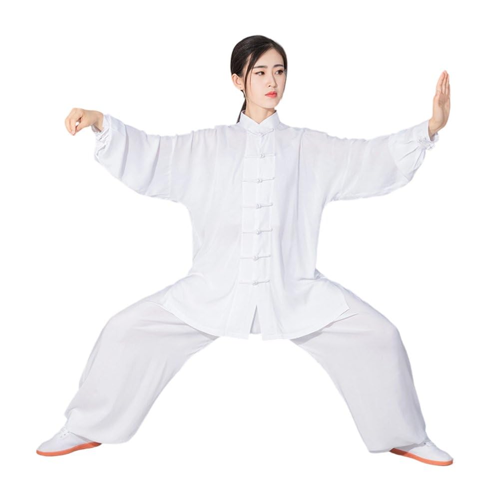 1 Set di Uniforme Cinese Tai Tradizionale Uniforme Allenamento in Tessuto con Pantaloni Taichi Performance Suit per Uomo E