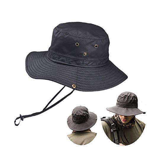 HYCOPROT フィッシングハット 折りたたみ式 つば広 通気性メッシュ UV保護 アウトドア サンハット 釣り ハイキング キャンプ サイクリング ボート ガーデニング用 (ネイビー)