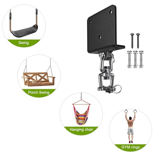 Support mural pour sac lourd avec crochet rotatif 360° en acier pour boxe et yoga