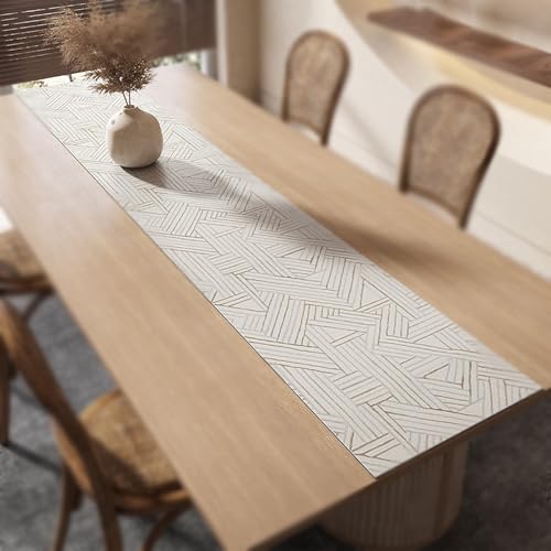 Chemin de table marron contre rayures tapis de table lavable - 2