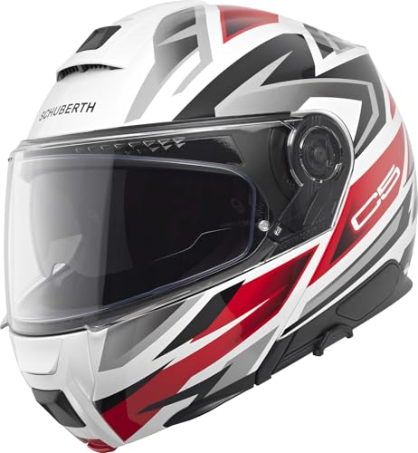 Image of Schuberth C5 Zenith Flip-Up Helmet, Red/White, L (59)