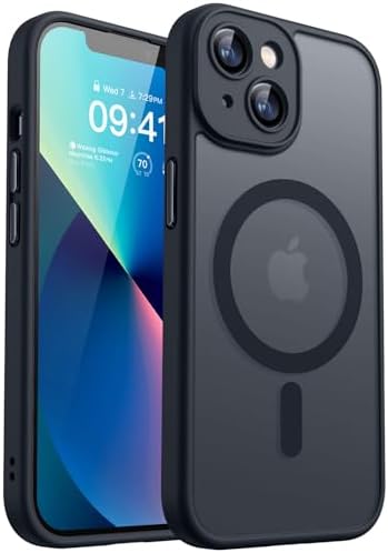 （14:00時点） CANSHN iPhone 13 用 ケース 【Magsafe対応・カメラ全面保護】 耐衝撃 黄ばみなし マグネット搭載 半透明マット あいふぉん 13 用 ケース- ブラック