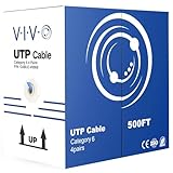 VIVO 500ft Bulk Cat6 Wire, CCA Ethernet Cable, 23 AWG, UTP Pull Box, LAN Network, Blue, CABLE-V006B