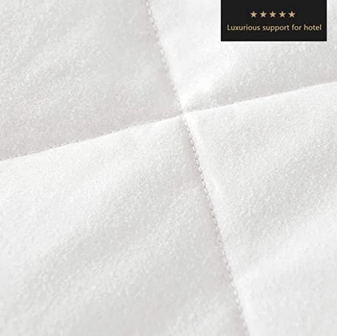 downluxe All Season Feather Down Comforter with Corner Tabs - 100% Cotton Cover Fluffy Duvet Insert Queen Size 88 x 88 - White