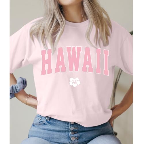 Hawaiian Shirts for Women Oversized Hawaii Graphic Tees for Teen Girls Preppy Aesthetic Shirts Beach T Shirts Tops4