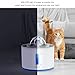 Vekonn 2.4L/81oz Cat Water Fountain Stainless Steel Top, Pet Water Fountain for Small Dog and Cat with LED Light and Water Level Window (Blue)