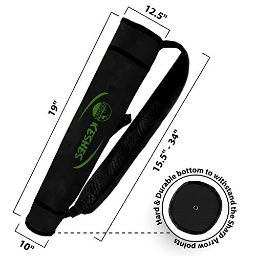 Keshes Archery Back Arrow Quiver Holder - Adjustable Quivers For Arrows, For Bow Hunting And Target Practicing; Youth And Adults (Black) #TOP2