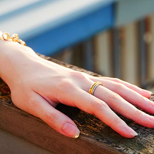 Image of Muses Art Design Fidget Rings, Anxiety Rings, Spinner Rings, Band Rings with Birthstone, Stainless Steel, Women and Men, Meditation Rings, Thumb Rings, Stress Relieving and Anxiety Reducing