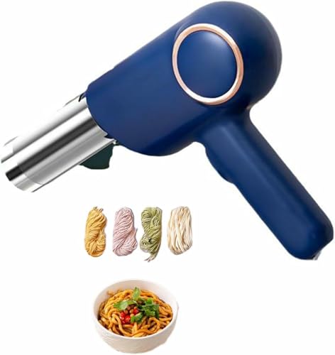 Máquina eléctrica inalámbrica para hacer pasta – Máquina automática portátil para hacer fideos con 5 moldes recargables para uso en casa, restaurante y cantina, fácil de operar y limpiar