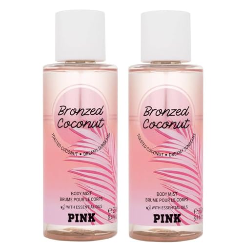 Agua perfumada Body Mist nuevas fragancias Shimmer 250 ml (Pink Bronzed Coconut, 2 unidades)