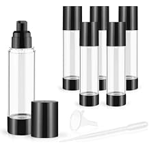 6 Pack 100ml/3.4oz Airless Pump Bottles Refillable Vacuum Pump Dispenser Plastic Cosmetic Container for Makeup Foundation Moisturizer Shampoo Toiletry