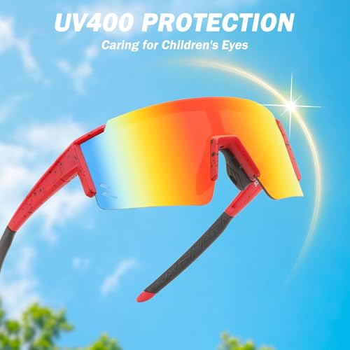 Kids Sunglasses Youth Sunglasses for Softball Baseball Teens Sports Cycling Visor Shades for Boys Girls Age 8-164