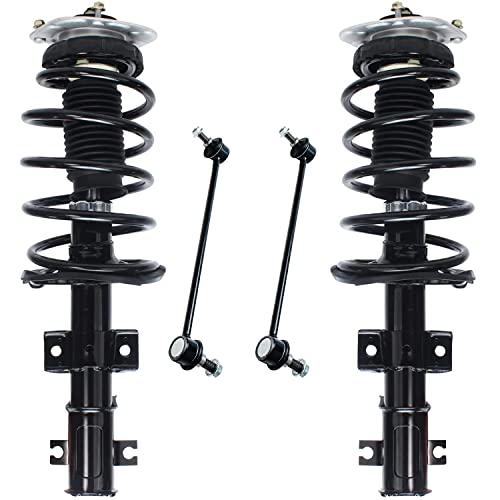 Detroit Axle - Front Struts Sway Bars for 01-09 Volvo S60, 01-07 V70, 99-06 S80, Complete Struts with Coil Spring Sway Bar Links 2001 2002 2003 2004 2005 2006 Replacement Suspension Struts Shocks