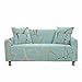 Fansu Funda de Sofá Elástica para Sofá de 1 2 3 4 Plazas,Ajustable Patrón de mármol 3D Cubre Sofa con 1 Funda de Cojín,Antisuciedad Protector de Muebles (Oro Cian,3 plazas(190-230cm))