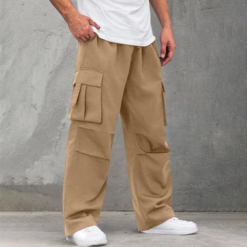 Pantalon cargo ample homme à jambe large et cordon de serrage - 3