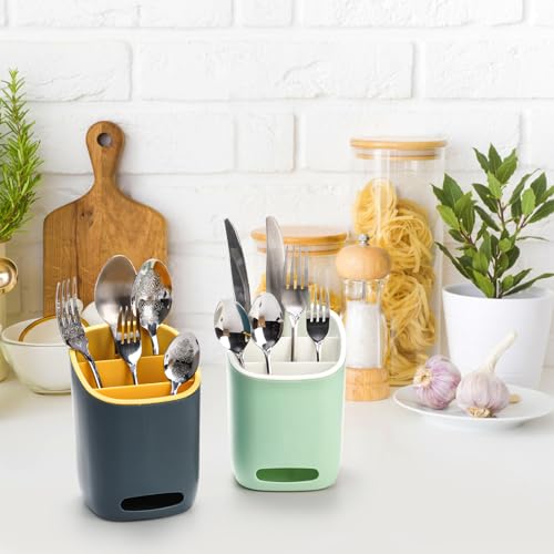 Hacaroa HA-PLASTICUTENSILHOLDER-2C 2 Pack Plastic Kitchen Utensil Holder Cultery Drainer Caddy thumb #6