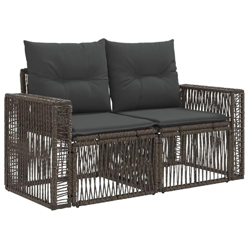 Canapé de jardin en polyrotin gris 6 pcs vidaXL modulable