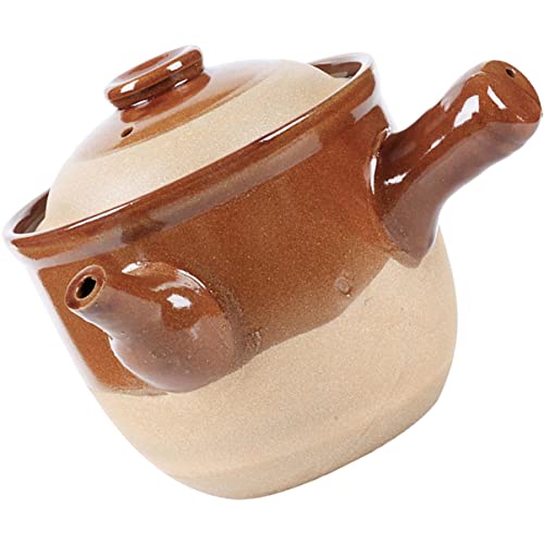 GLEAVI Medicine Boiling Pot Clay Cooking Pot for Stewing Chinese Herbs Heat-Resistant Traditional Casserole for Gas Stove Ceramic Herbal Decoction Kitchen Supply