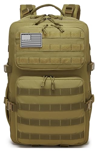 Image of Wotony Military Tactical Backpack for Men Waterproof Daypack 3 Day Assault Pack Molle Bag with Water Bottle Holder