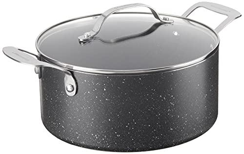 Image of Granitestone Nonstick 5 Quart Stock Pot with Lid with Ultra Durable Mineral and Diamond Triple Cookware Set, Black
