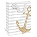 Silver Stripe Anchor Medium Gift Bag