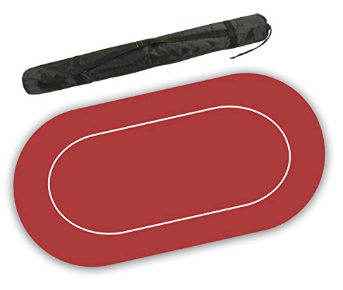 Da Vinci Non Slip Neoprene Rubber Foam Poker Table Mat and Card Game Layout (Red)