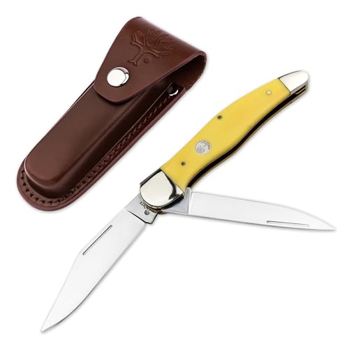 Boker Folding Hunter 4.5 Inch Pocket Knife, Yellow Synthetic,Traditional Series 2.0, Made in Germany