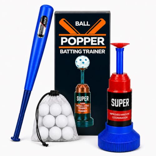Tee Popper Baseball Training Set with Bat & 12 Mini Balls