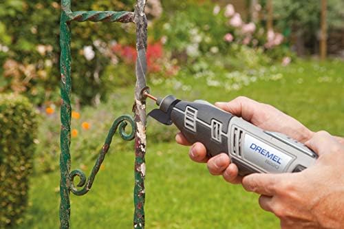 Dremel 8220 Cordless Rotary Tool 12 V, Multi Tool Kit with 2 Attachments, 45 Accessories, Lithium-Ion 2.0 Ah Battery, LED Light, Speed 5000-35000 rpm for Carving, Engraving, Cutting, Sanding, Grey