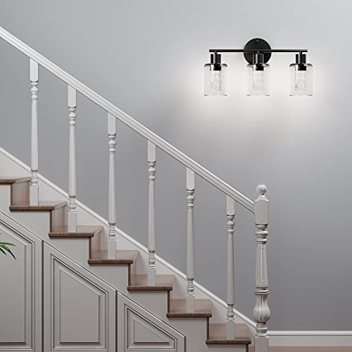 Ceinol Bathroom Vanity Light With Led Bulbs, Wall Sconce Light Fixture Indoor, Modern Bathroom Lamp Over Mirror Black 3 Lights #TOP2