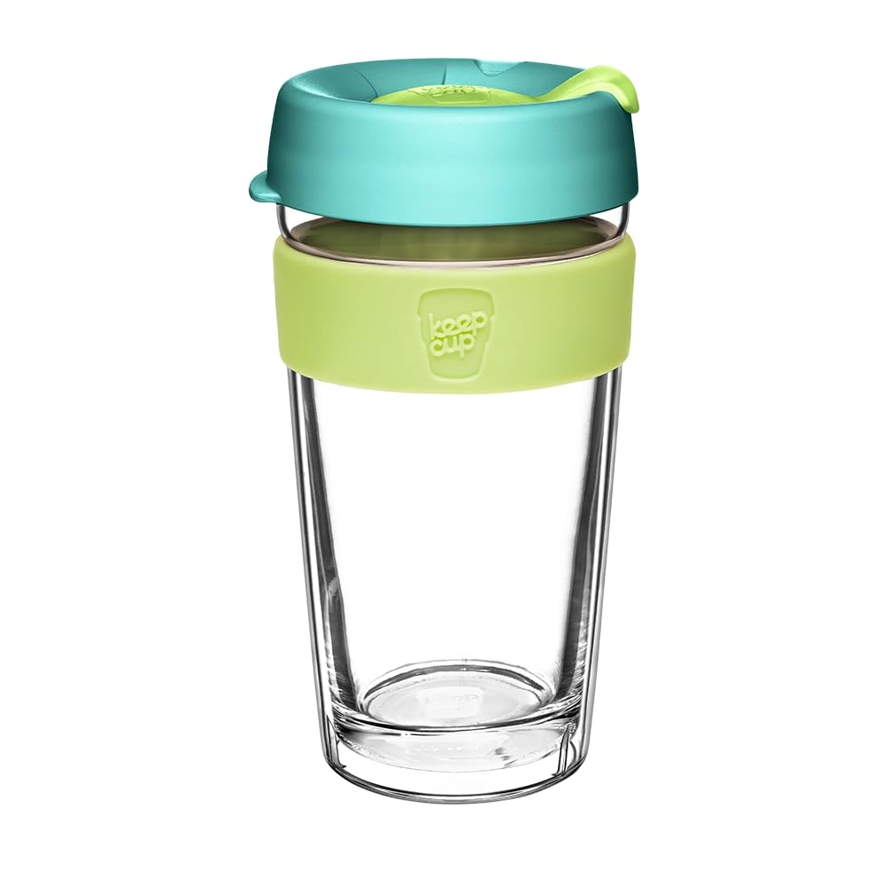 KeepCup Longplay - Reusable Coffee Cup, Double Wall Glass with Removable Sleeve and splashproof Sipper lid - 16oz/454ml - Matcha โ image 1