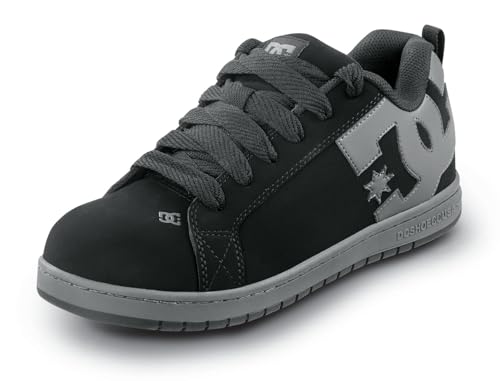 DC Work Mens Court Graffik Work Black and Gray Composite Toe Shoe