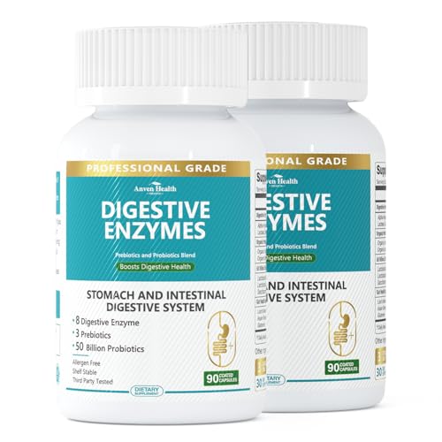 Anven Health 800mg Digestive Enzymes for Men and Women with