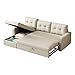 YOPTO L-Shape Reversible Sectional Sleeper Sofa Bed 4 in 1 Pull Out Couch with Storage Chaise & Removable Back Cushions,Convertible Sleeper Corner Couch Pull-Out Sofa Bed for Living Room,Office