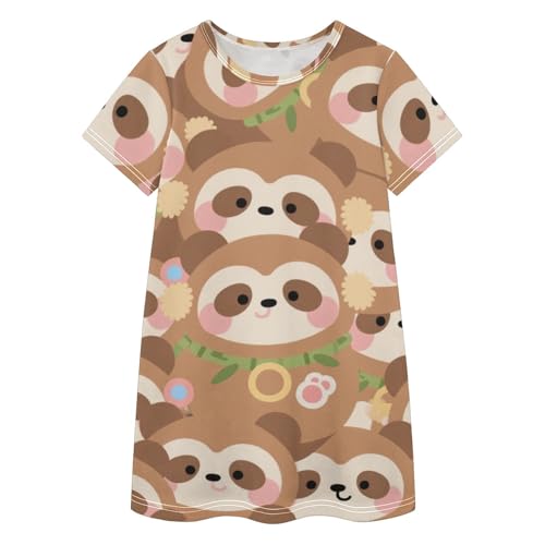 Vestidos de verano para niñas transpirables contra el calor con cuello redondo