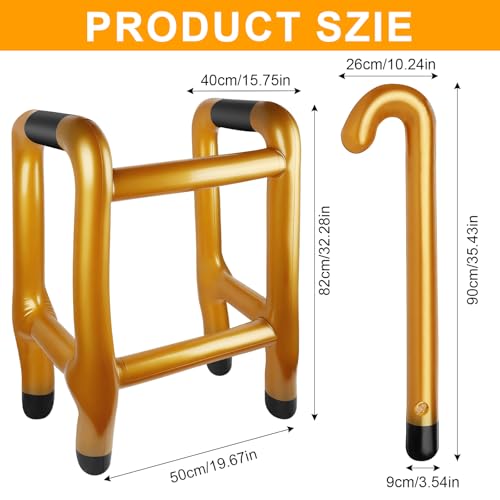Déambulateur gonflable, déambulateur gonflable et canne de marche, déambulateur gonflable et canne de marche pour carnaval ou cosplay de retraite, cadeau amusant pour les coups d'anniversaire – vue 2